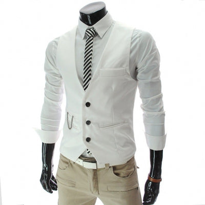 Chaleco de Traje Slim Fit Británico para Hombre - Image 13