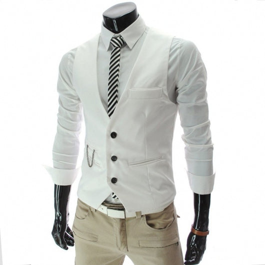 Chaleco de Traje Slim Fit Británico para Hombre - Image 13