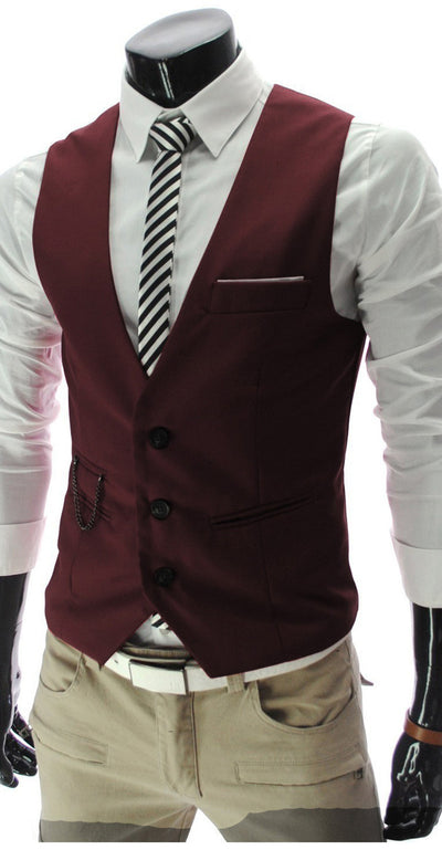 Chaleco de Traje Slim Fit Británico para Hombre - Image 7