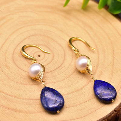 Aretes de Perlas de Agua Dulce Naturales Hechos a Mano - Image 7