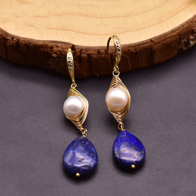 Aretes de Perlas de Agua Dulce Naturales Hechos a Mano - Image 10