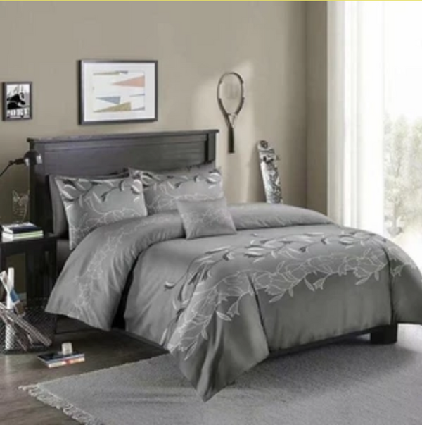Juego de Cama Tres Piezas Negro Liso Premium