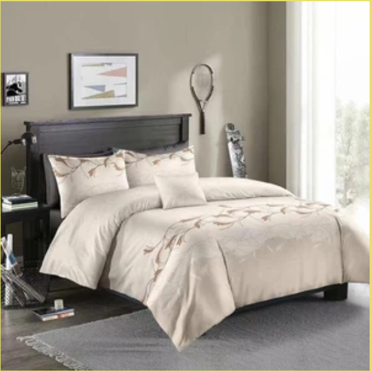 Juego de Cama Tres Piezas Negro Liso Premium