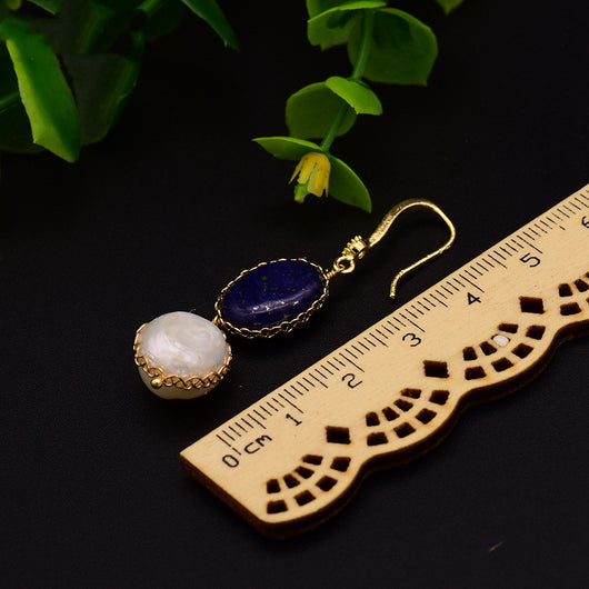 Aretes Largos de Perla Estilo Europeo Americano para Mujer - Image 2