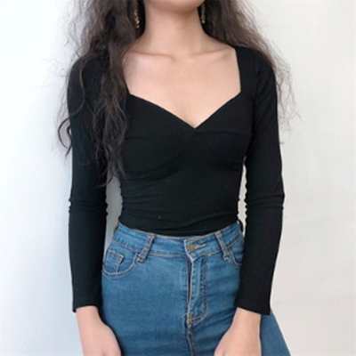 Camiseta Negra de Manga Larga con Costuras Reforzadas para Mujer - Image 6