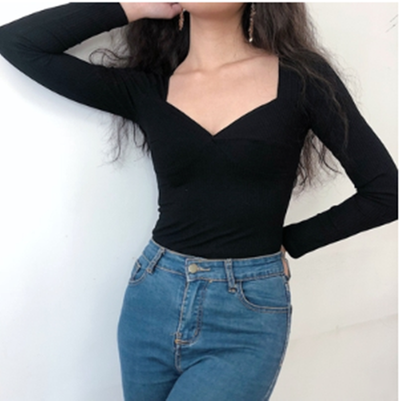 Camiseta Negra de Manga Larga con Costuras Reforzadas para Mujer - Image 7