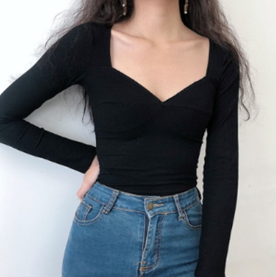 Camiseta Negra de Manga Larga con Costuras Reforzadas para Mujer - Image 9