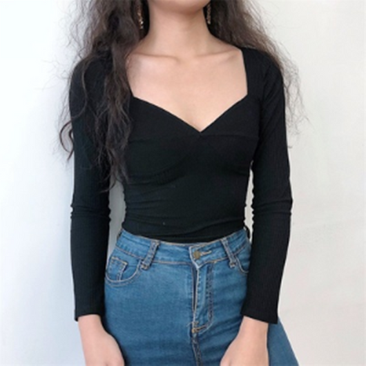 Camiseta Negra de Manga Larga con Costuras Reforzadas para Mujer - Image 4