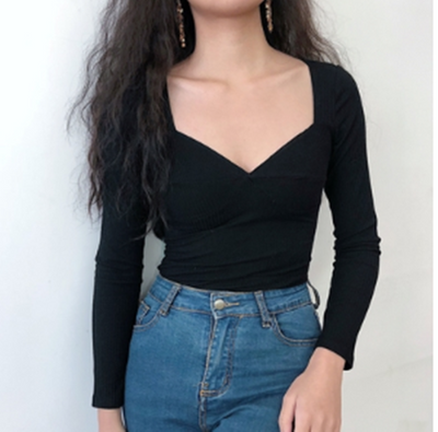 Camiseta Negra de Manga Larga con Costuras Reforzadas para Mujer - Image 5