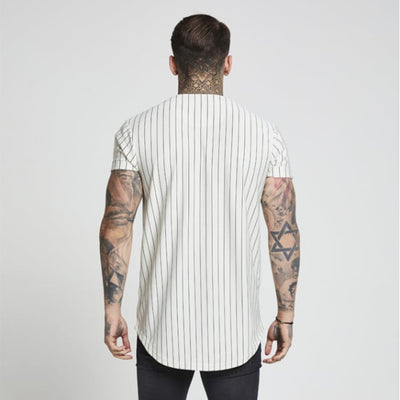 Camiseta Hip Hop con Rayas y Bordados - Jersey de Béisbol - Image 7