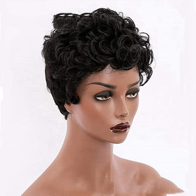 Peluca Rizada Corta Africana - Cabello Natural Abundante y Esponjoso - Image 5