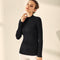 Blusa Gola Alta Feminina de Seda e Caxemira Ajustada