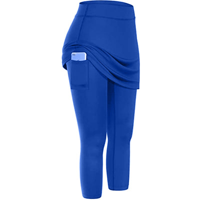 Leggings Capri Deportivos con Falda y Bolsillos para Mujer - Image 9