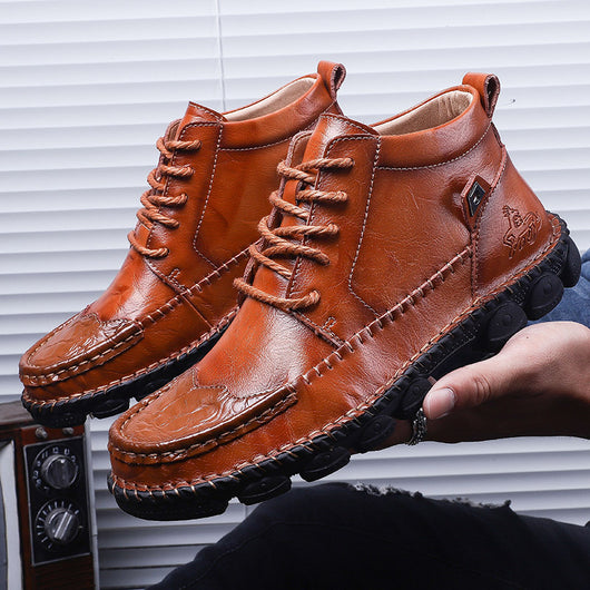 Botas Martin de Cuero Genuino Estilo Británico - Zapatos Casuales Invierno Caña Media - Image 23