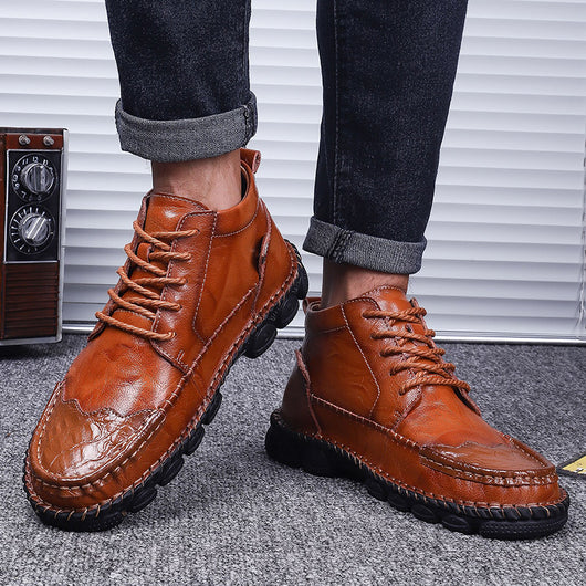 Botas Martin de Cuero Genuino Estilo Británico - Zapatos Casuales Invierno Caña Media - Image 8