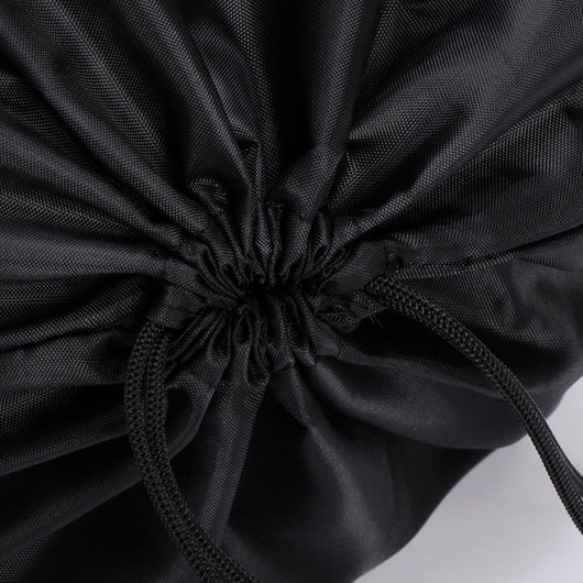 Mochila de Lona con Cordón y Doble Correa - Capacidad Extra Grande en Negro - Image 9