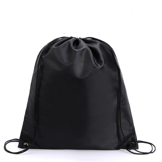 Mochila de Lona con Cordón y Doble Correa - Capacidad Extra Grande en Negro - Image 2