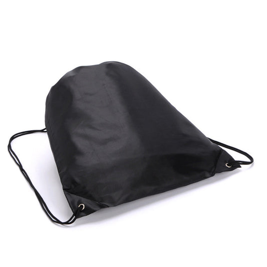 Mochila de Lona con Cordón y Doble Correa - Capacidad Extra Grande en Negro