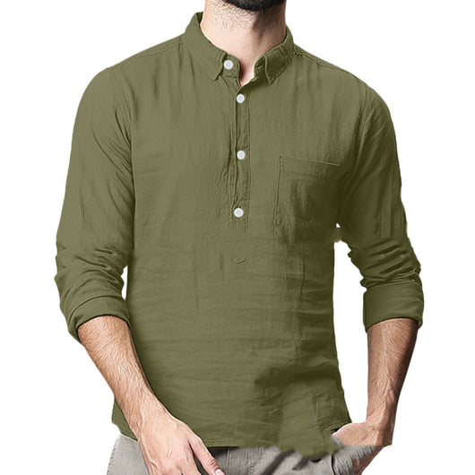 Camisa de Manga Larga con Solapa para Hombre - Image 9
