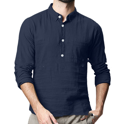 Camisa de Manga Larga con Solapa para Hombre - Image 3