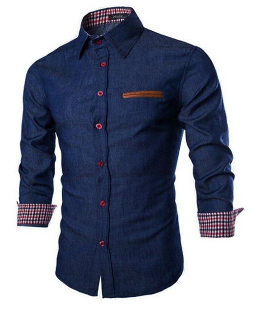 Camisa Casual de Manga Larga en Colores Sólidos para Hombre - Image 12
