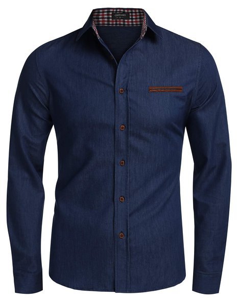 Camisa Casual de Manga Larga en Colores Sólidos para Hombre - Image 13