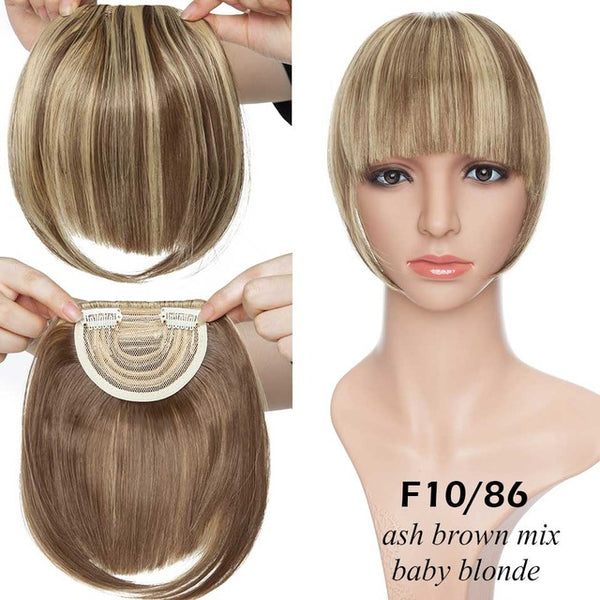 Extensiones de Cabello Clip Natural Bang - Negro, Castaño, Caoba y Rojo