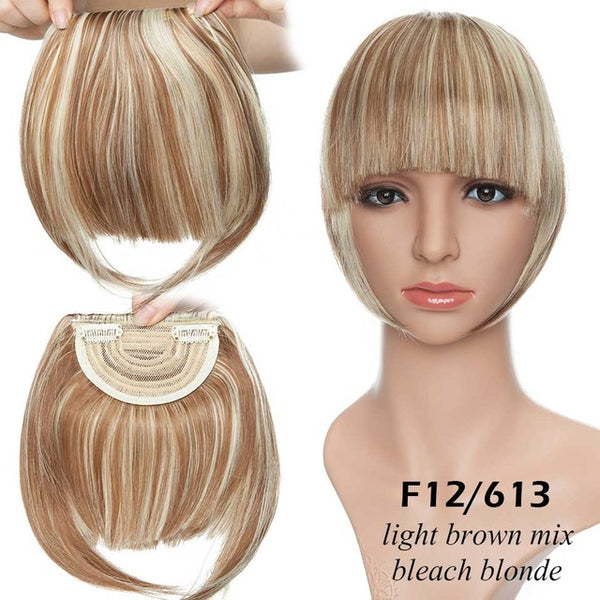 Extensiones de Cabello Clip Natural Bang - Negro, Castaño, Caoba y Rojo