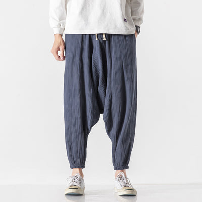 Pantalones Cortos Harem de Algodón y Lino Estilo Asiático para Hombre - Image 6