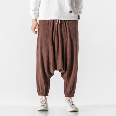 Pantalones Cortos Harem de Algodón y Lino Estilo Asiático para Hombre - Image 10
