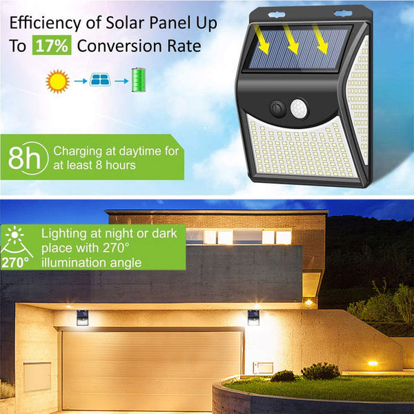 Luz Solar de Seguridad para Jardín con 140 LED y 3 Modos de Iluminación