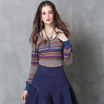 Blusa Retro de Algodón y Lino con Mangas Largas para Mujer - Image 5