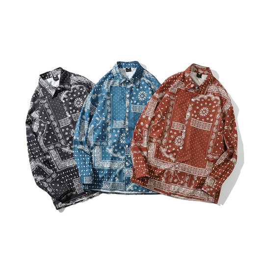 Camisa Vintage Floral Manga Larga Hip Hop Unisex - Image 9