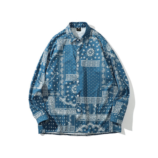 Camisa Vintage Floral Manga Larga Hip Hop Unisex - Image 11