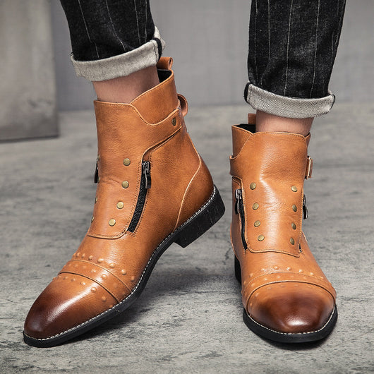 Botas Martin Altas de Cuero para Hombre - Estilo Casual Inglaterra - Image 11