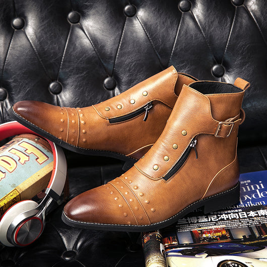 Botas Martin Altas de Cuero para Hombre - Estilo Casual Inglaterra - Image 4
