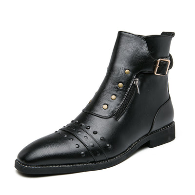 Botas Martin Altas de Cuero para Hombre - Estilo Casual Inglaterra - Image 2