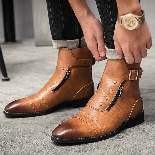 Botas Martin Altas de Cuero para Hombre - Estilo Casual Inglaterra - Image 5