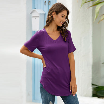 Playera Suelta con Escote V y Mangas Cortas - Diseño Moderno - Image 21