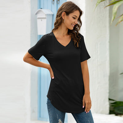 Playera Suelta con Escote V y Mangas Cortas - Diseño Moderno - Image 9