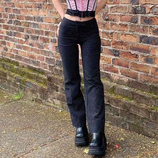 Pantalones Casuales Ajustados a Rayas para Mujer - Image 5