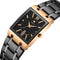 Reloj de Pulsera Cuadrado Acero Inoxidable Resistente al Agua