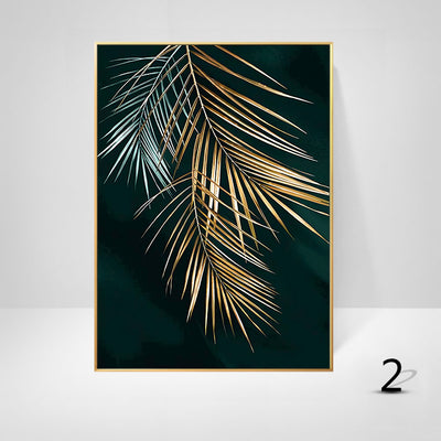 Decoración Moderna en Negro y Oro con Follaje y Letras Nórdicas - Image 8