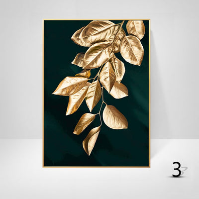 Decoración Moderna en Negro y Oro con Follaje y Letras Nórdicas - Image 7