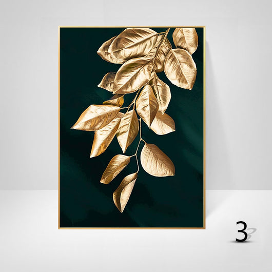 Decoración Moderna en Negro y Oro con Follaje y Letras Nórdicas - Image 7