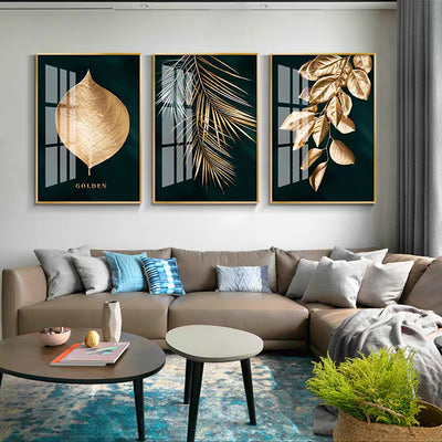 Decoración Moderna en Negro y Oro con Follaje y Letras Nórdicas - Image 10