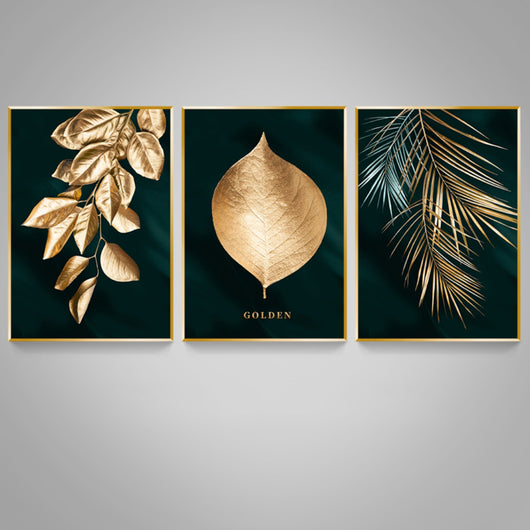 Decoración Moderna en Negro y Oro con Follaje y Letras Nórdicas - Image 4