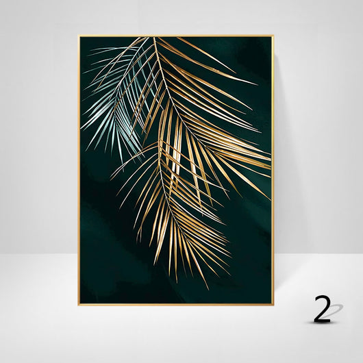Decoración Moderna en Negro y Oro con Follaje y Letras Nórdicas - Image 3