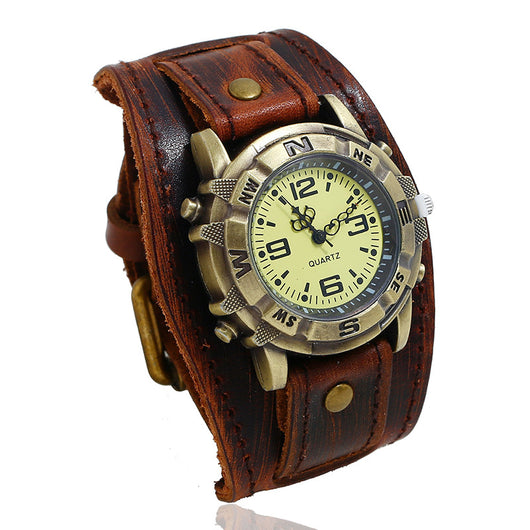 Pulsera Reloj de Cuero Vintage Unisex - Image 7