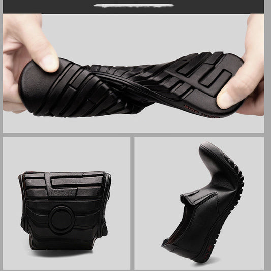 Zapatos Casuales de Cuero Negro Estilo Coreano para Hombre - Image 2